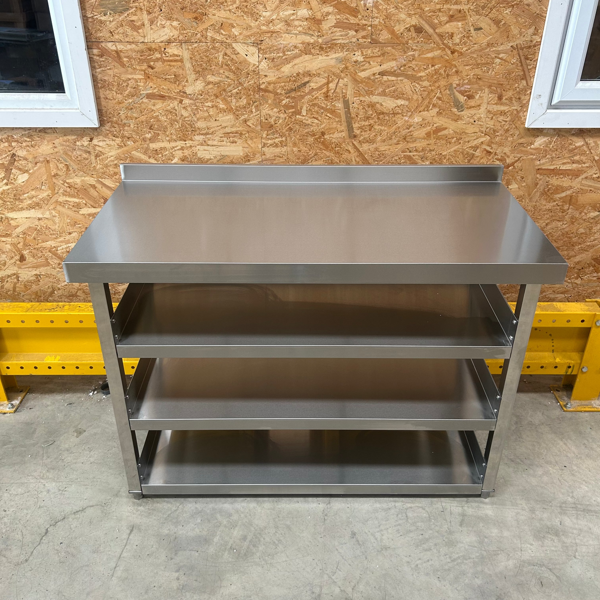 1200mm Bar Work Table With Shelving For Glassware