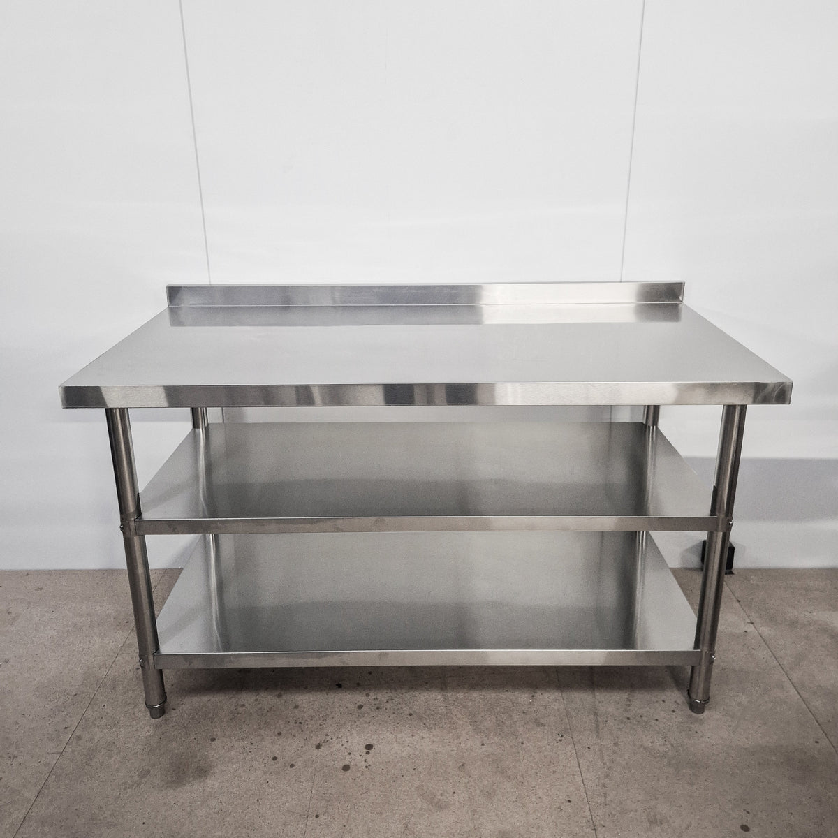 Standard Duty Stainless Steel Wall Prep table - 1200x700x900mm - 2 Shelves