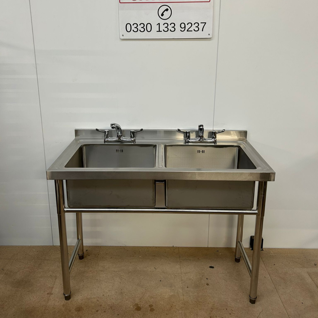 Double Bowl Sink 1200mm - No Undershelf - No Draining Board