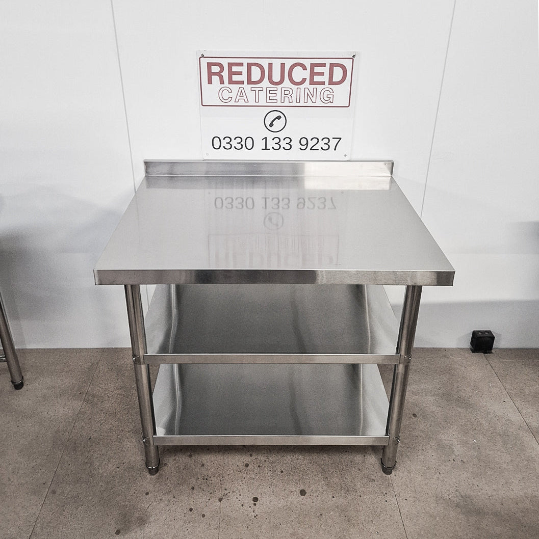 Standard Duty Stainless Steel Wall Prep table - 900x700x900mm - 2 Shelves