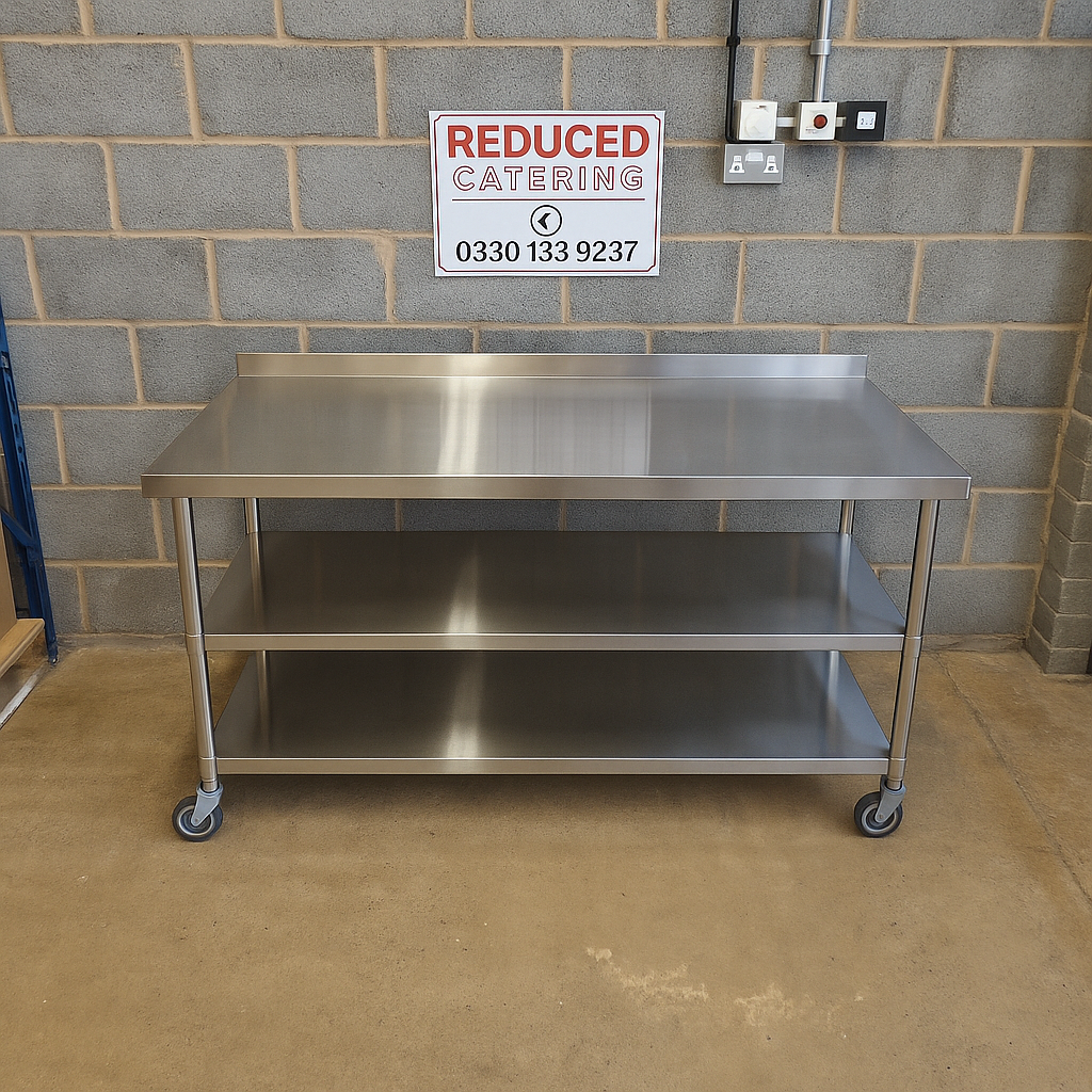 Stainless Steel Wall Prep Table - 1800x600x900mm (WxDxH)