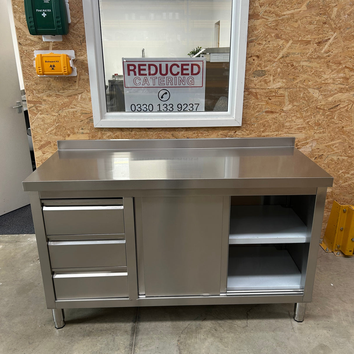 Stainless Steel Cupboard With Drawers - 1500x600mm
