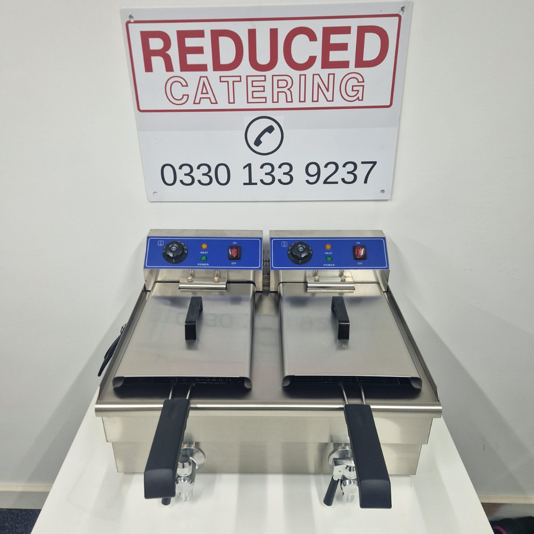 Cheftek 10+10L Double Electric Fryer With Tap