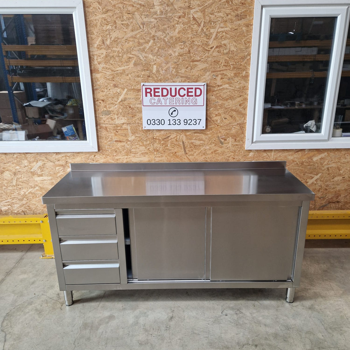 Stainless Steel Cupboard With Drawers - 1800x600mm
