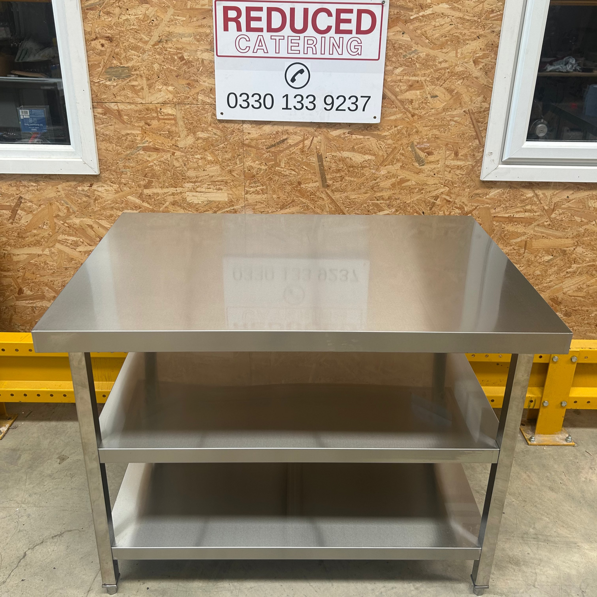 Heavy Duty Stainless Steel Centre Table - 1200x800x900mm - 2 Shelves