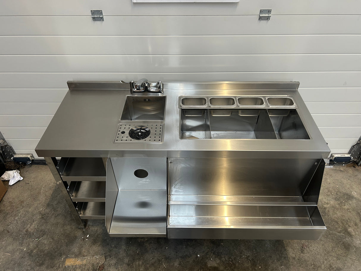 Deluxe Cocktail Station With Ice Well - 1500x580x850mm