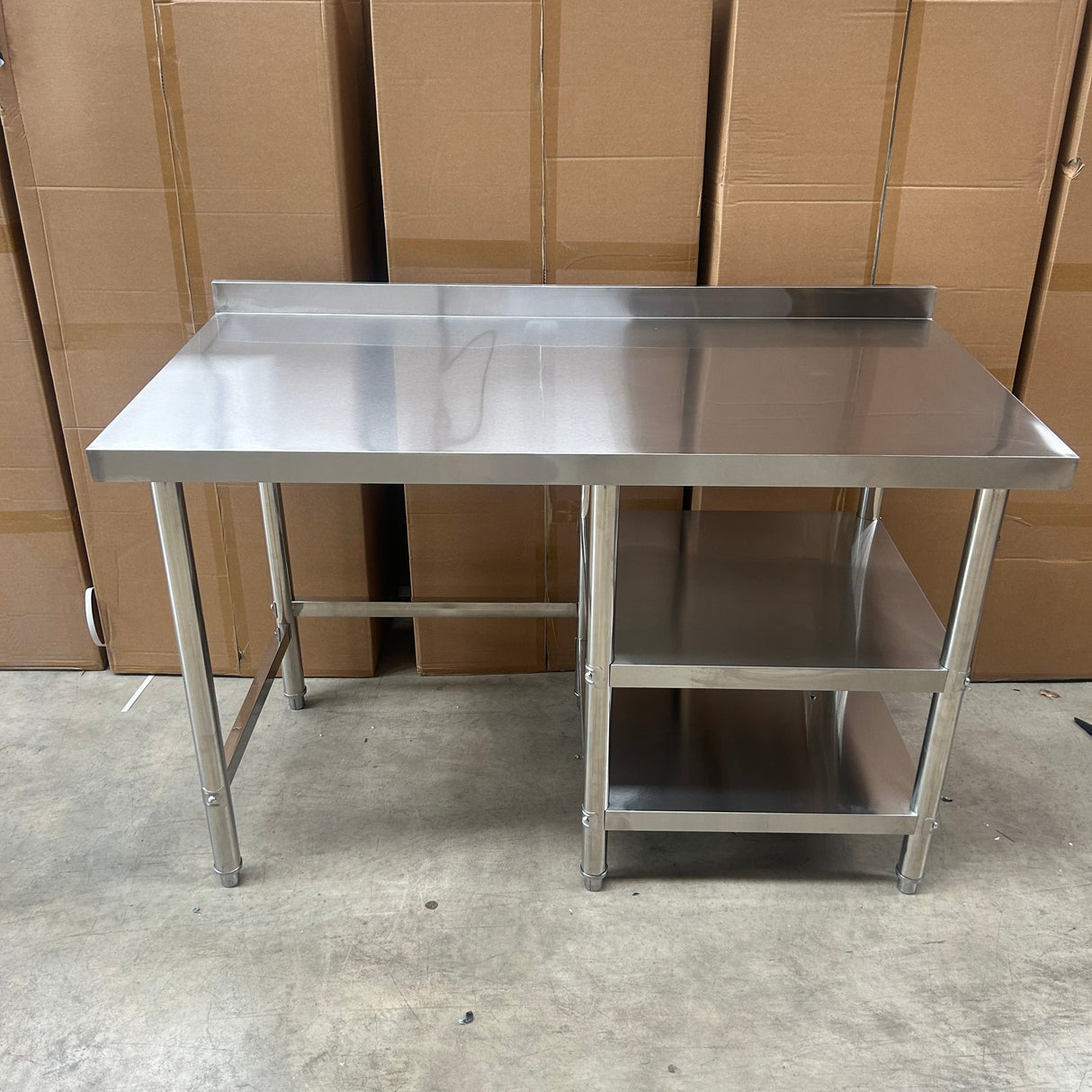 Standard Duty Stainless Steel Table with Void & 2x Undershelves - 1400x700x900mm