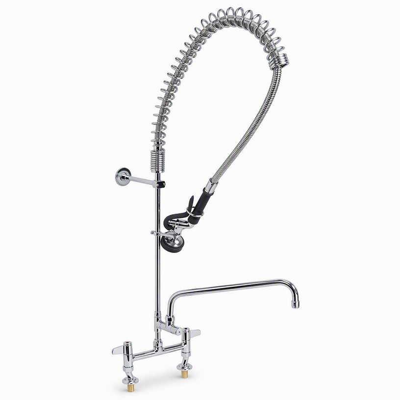 Heavy Duty Commercial Pre-Rinse Spray Arm with 12" Bowl Filler – Twin Inlet