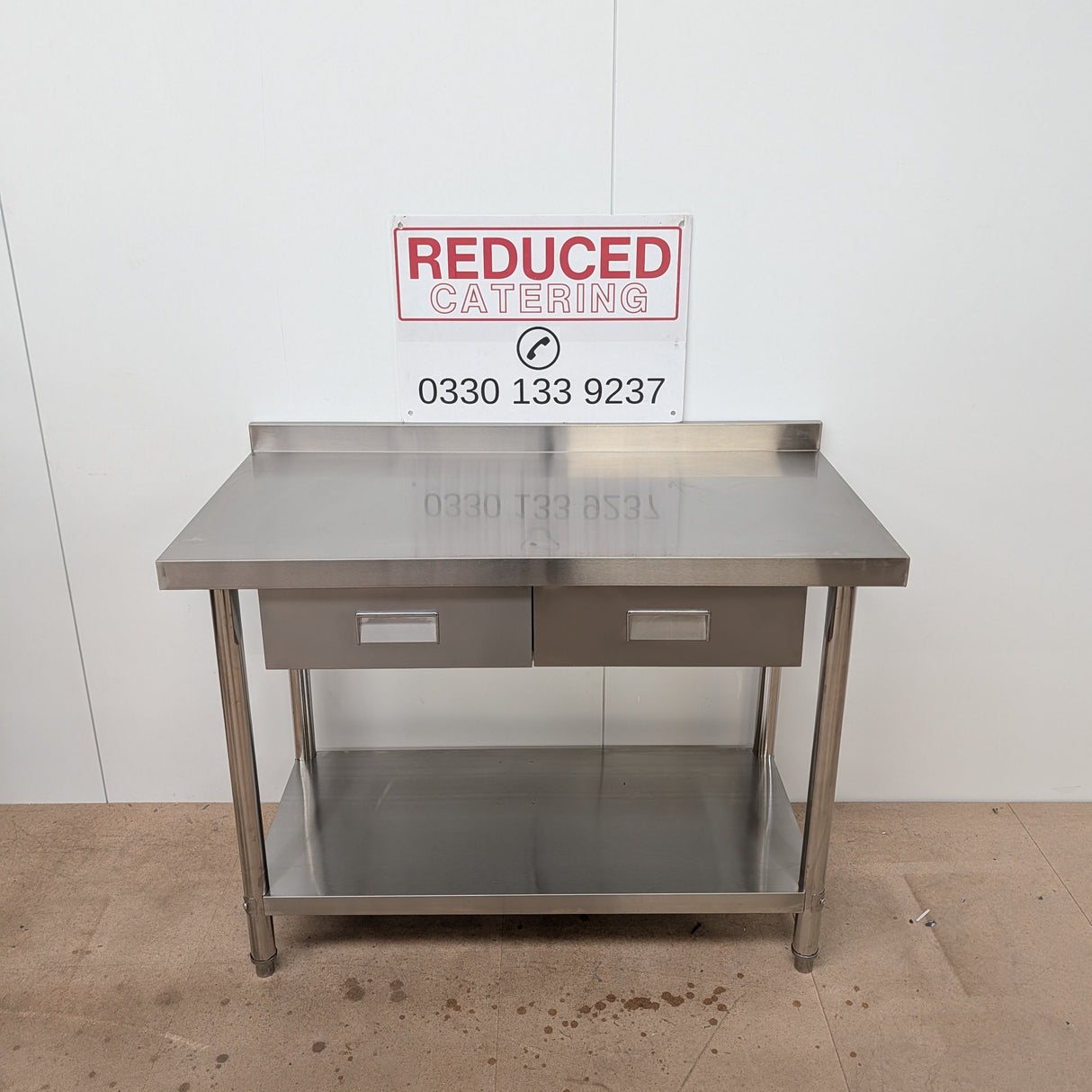 Stainless Steel Table with Drawers - 1200x600mm