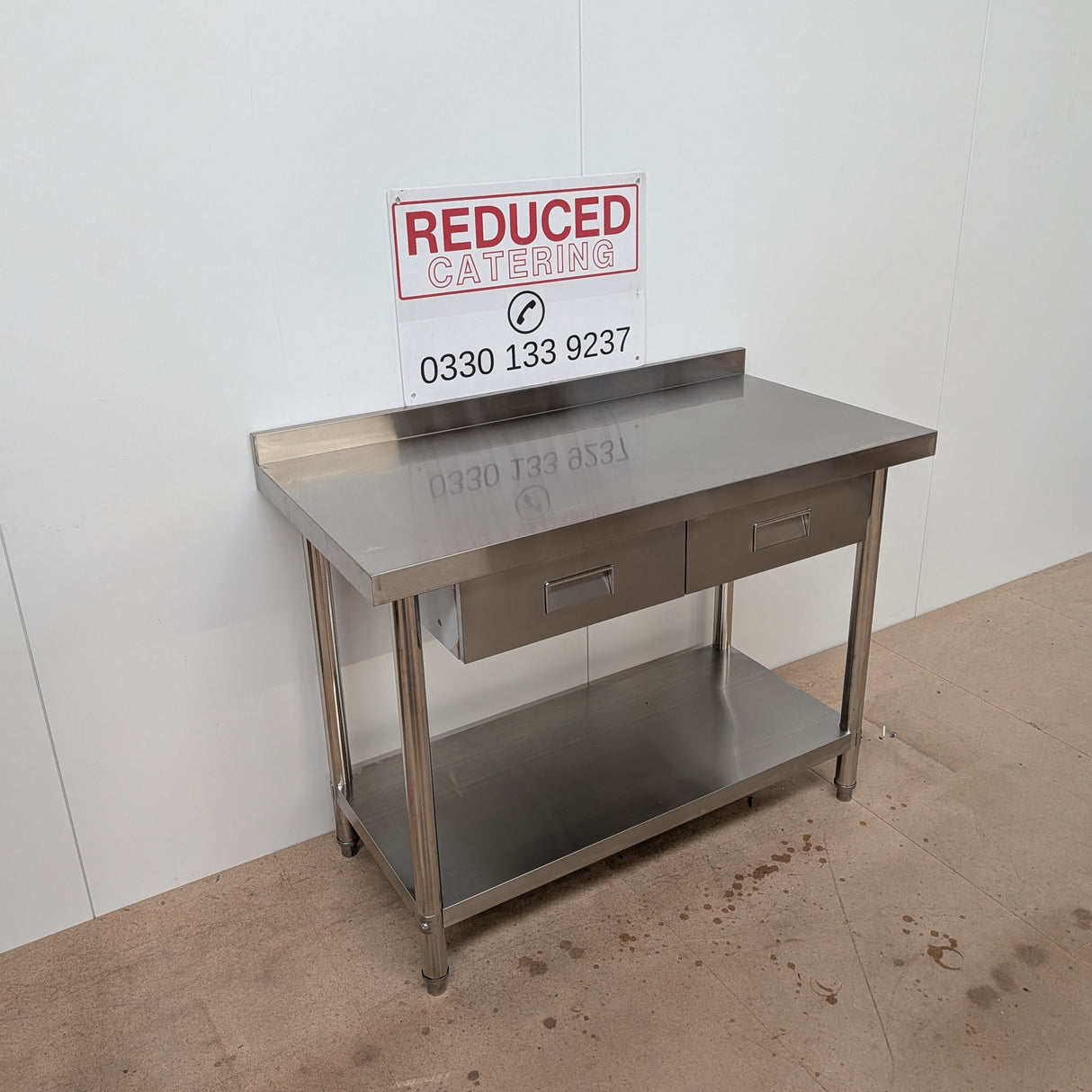 Stainless Steel Table with Drawers - 1200x600mm