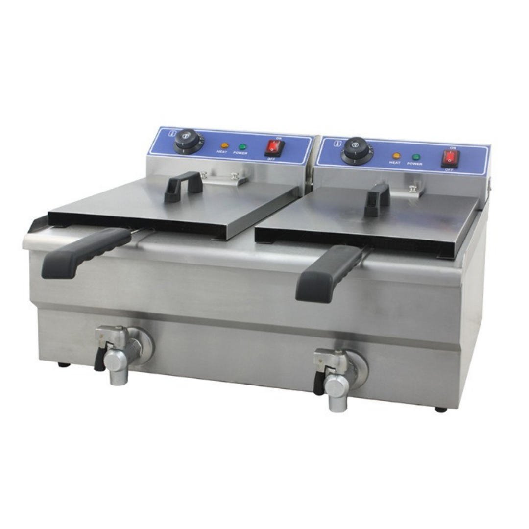 Cheftek Double fryer 2x 16Litre Tanks