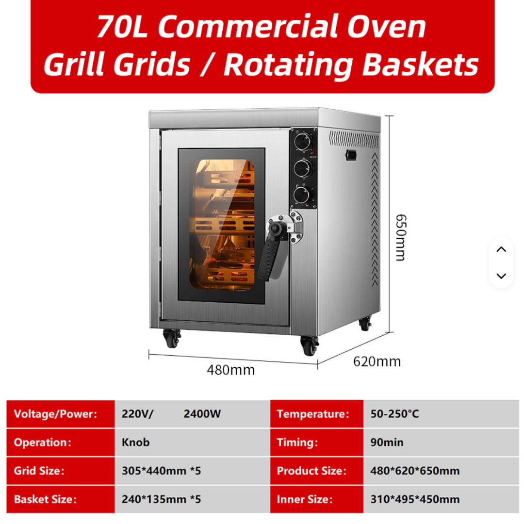 Convection Oven - 70 litres Capacity - Includes rotisserie