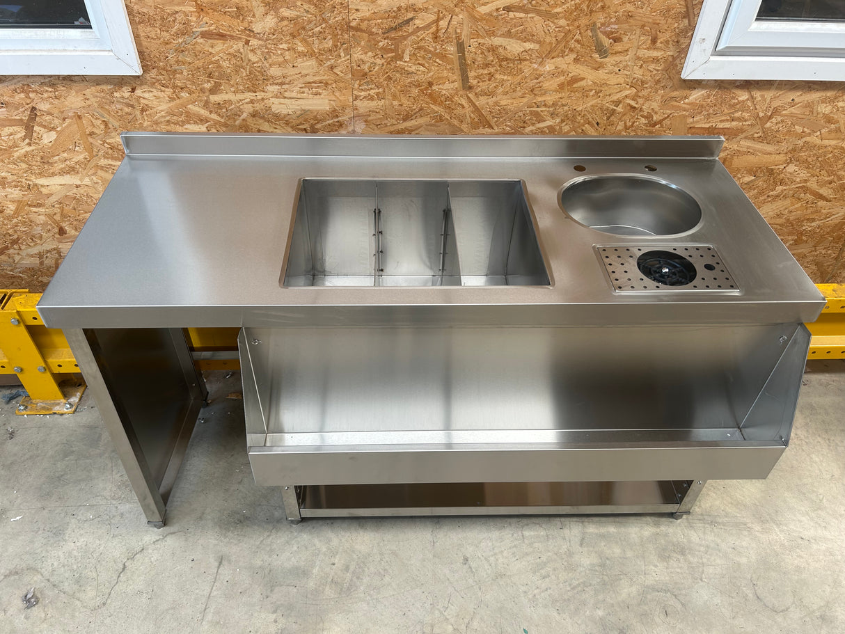 1500mm Cocktail Station With Ice well And Speed Rail