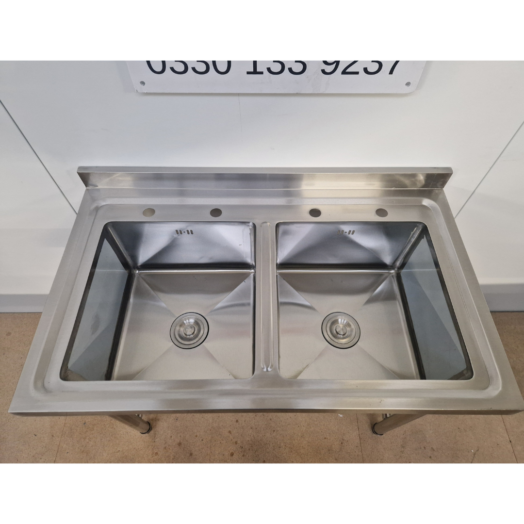 Double Bowl Sink 1000mm - No Undershelf - No Draining Board