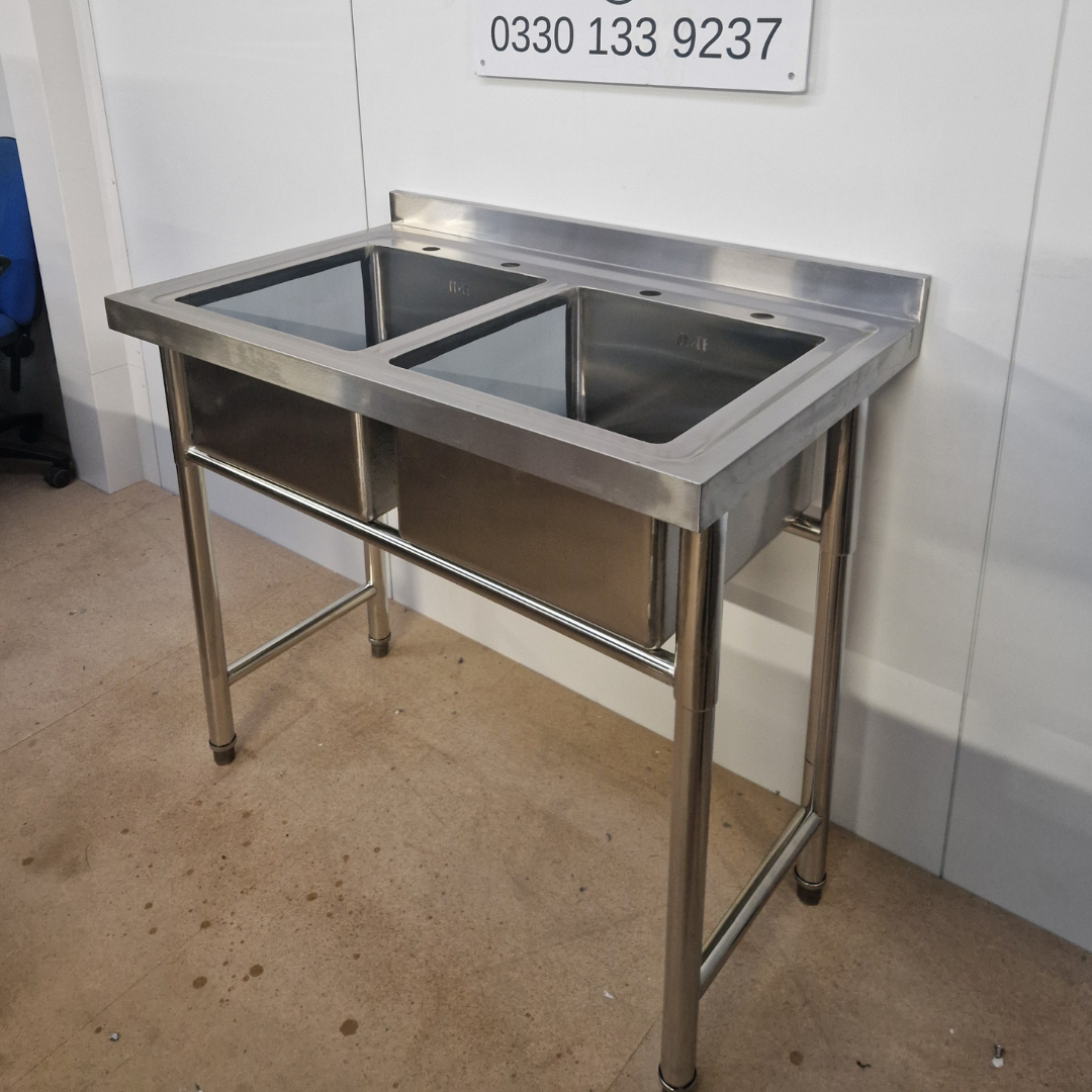 Double Bowl Sink 1000mm - No Undershelf - No Draining Board