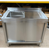 Single Bowl Sink Cupboard - 1000mm - Right Hand Drainer
