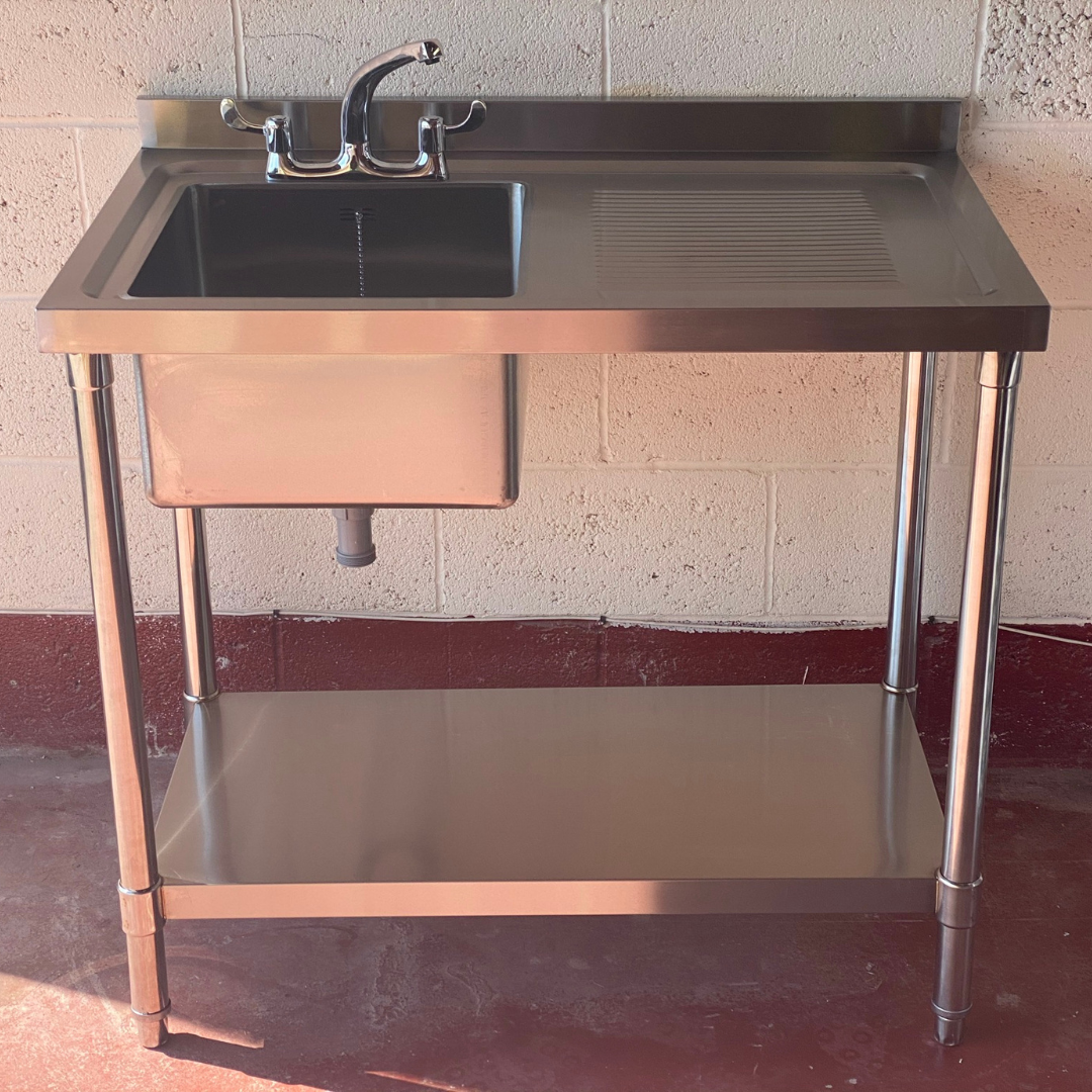 1000mm Single Bowl Commercial Sink with Drainer (Right)