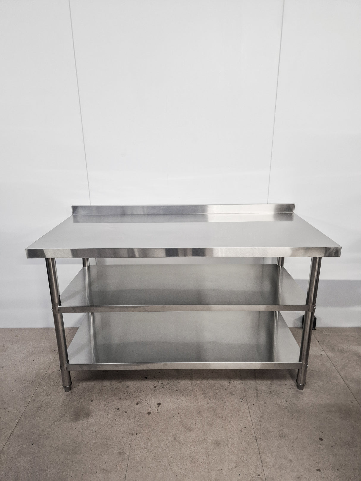 Standard Duty Stainless Steel Wall Prep table - 1200x700x900mm - 2 Shelves