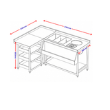 Corner Cocktail Sink Package - 1780x1180mm