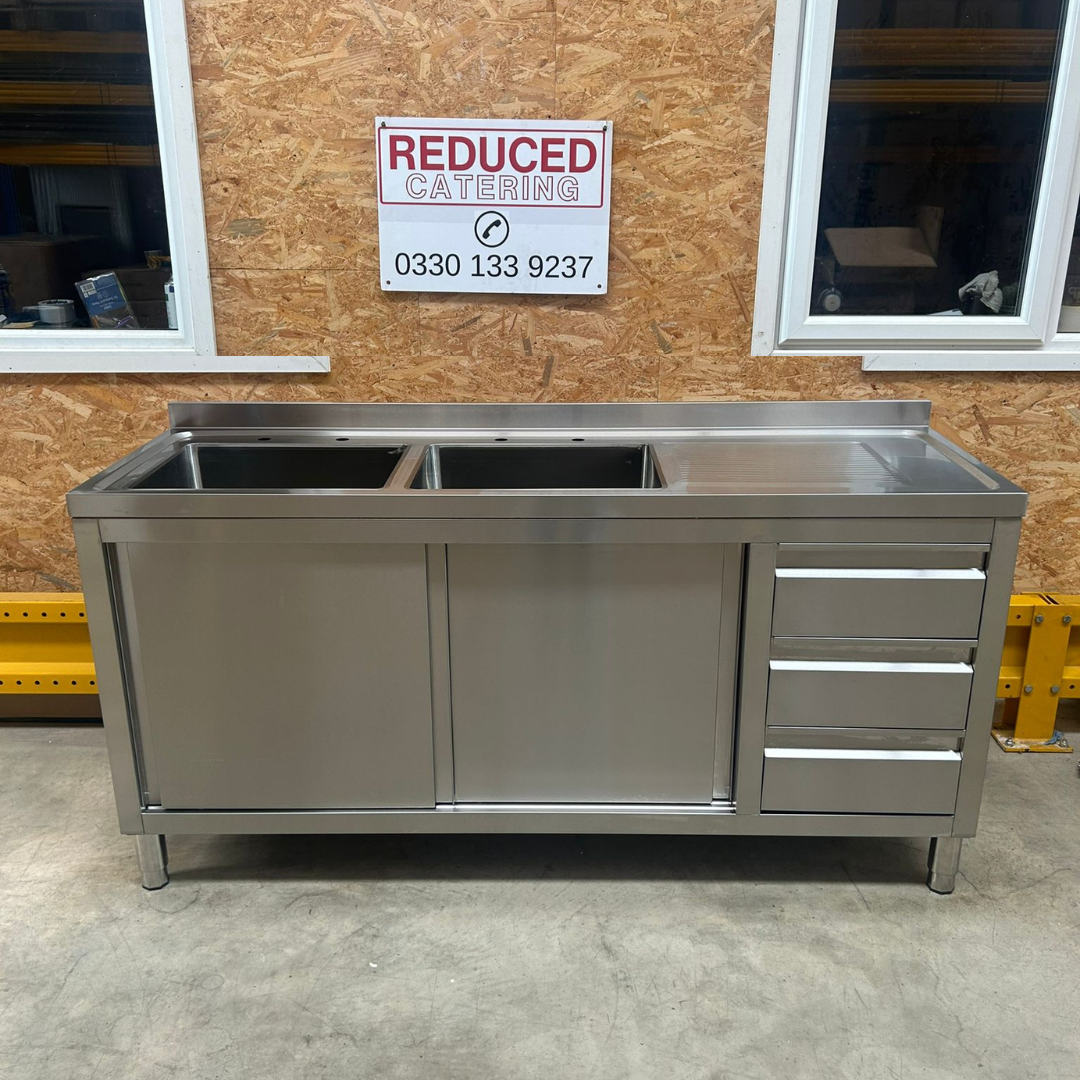 Stainless Steel Cupboard With Drawers - 1800x600mm
