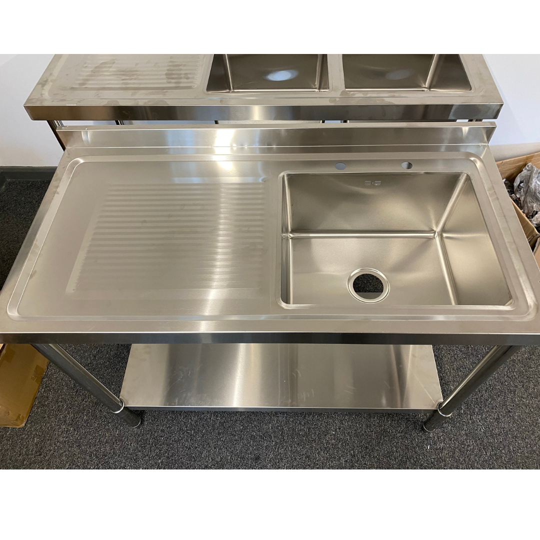 1200mm Single Bowl Commercial Sink with Drainer (Left)