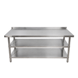 Standard Duty Stainless Steel Wall Prep table - 1800x700x900mm - 2 Shelves