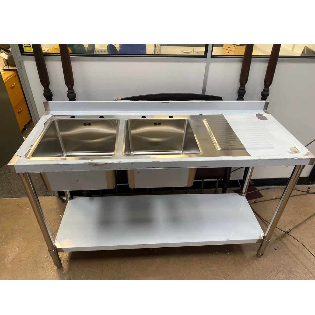 1500mm Double Bowl Sink - Right Hand Drainer