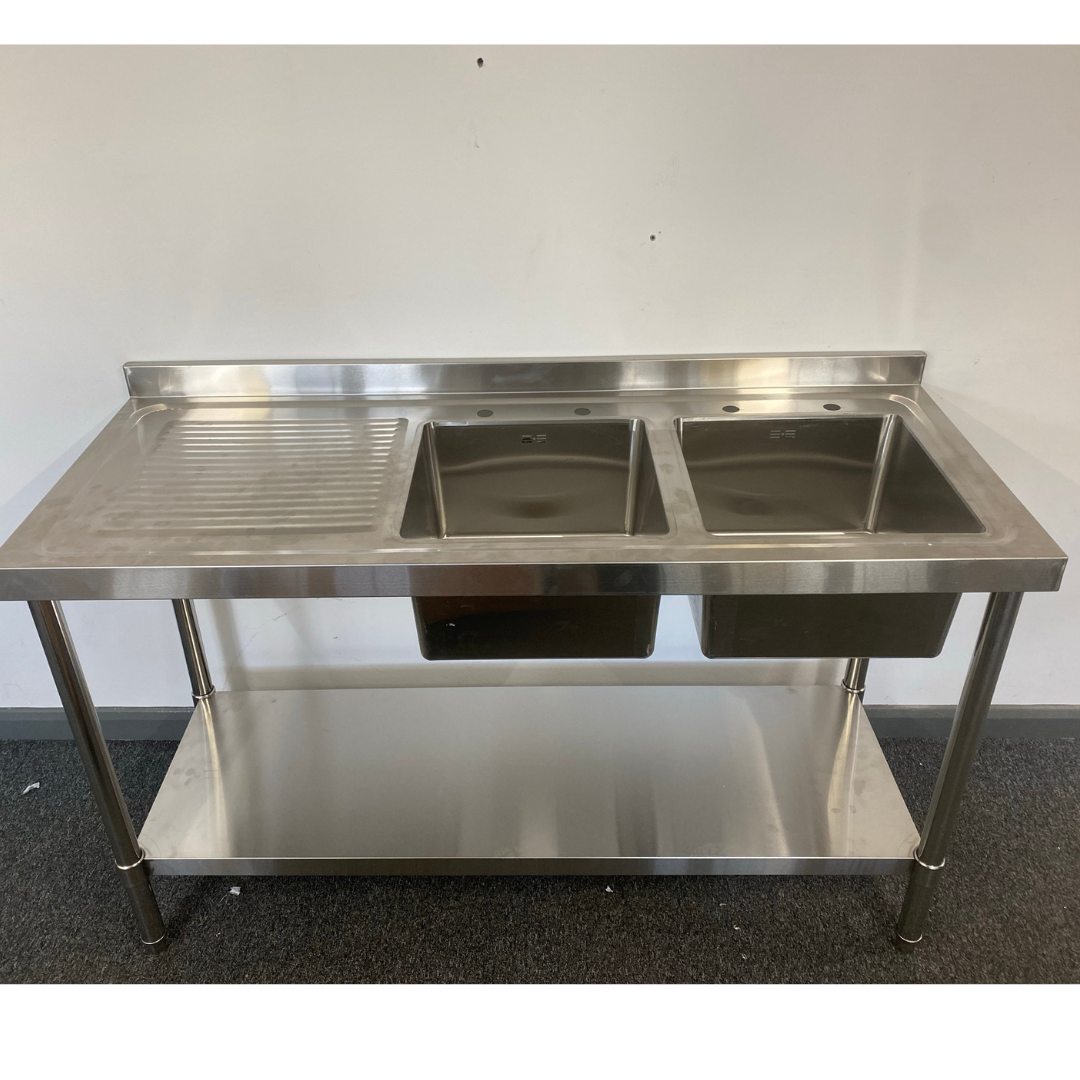 1500mm Double Bowl Sink - Left Hand Drainer