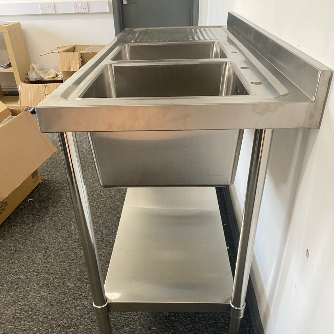 1500mm Double Bowl Sink - Left Hand Drainer
