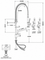 Heavy Duty Compact Pre-Rinse Spray Arm with 8" Bowl Filler – Mono Inlet – 630mm