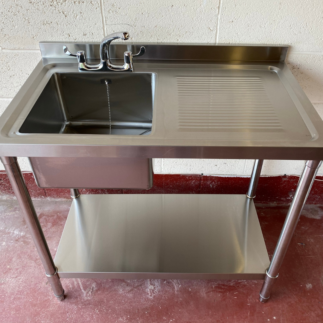 1000mm Single Bowl Commercial Sink with Drainer (Right)