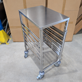 Gastronorm Pan Trolley - 6 Layer with Soild Table Top