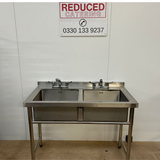 Double Bowl Sink 1200mm  - No Undershelf - No Draining Board