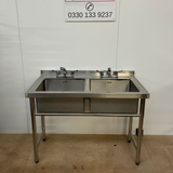 Double Bowl Sink 1200mm  - No Undershelf - No Draining Board