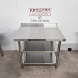 Standard Duty Stainless Steel Wall Prep table - 900x700x900mm - 2 Shelves