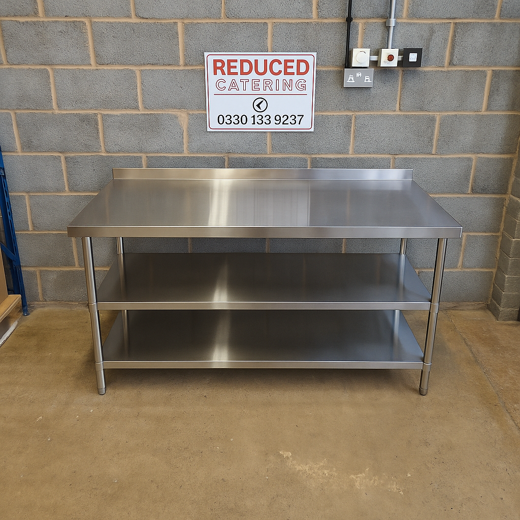 Stainless Steel Wall Prep Table - 1800x600x900mm (WxDxH)