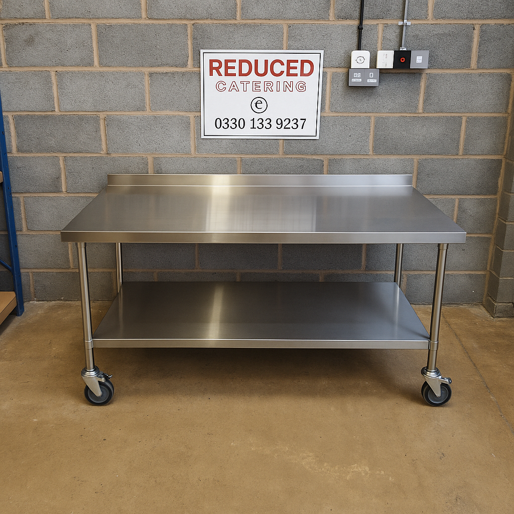 Stainless Steel Wall Prep Table - 1800x600x900mm (WxDxH)