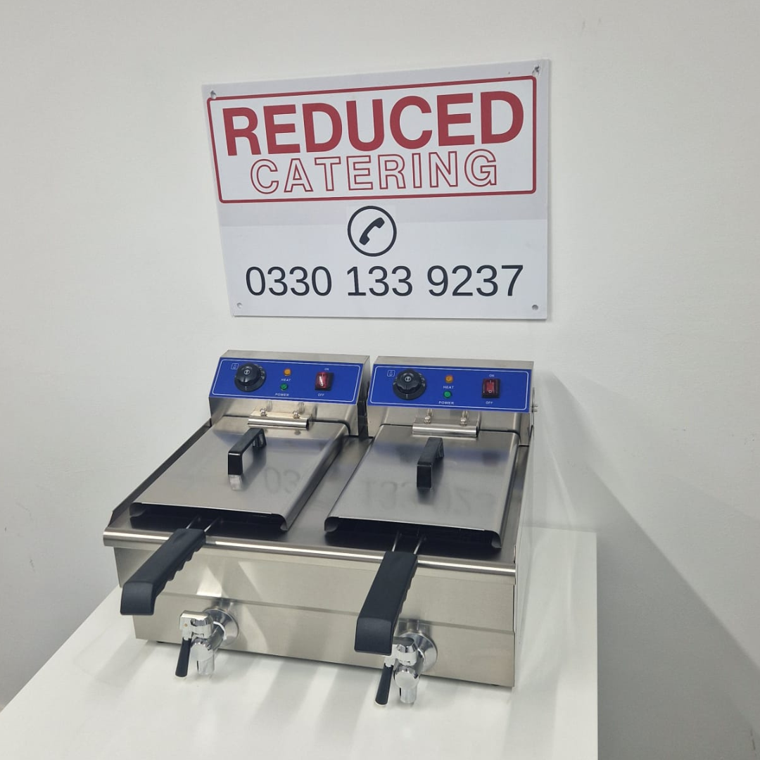 Cheftek 10+10L Double Electric Fryer With Tap