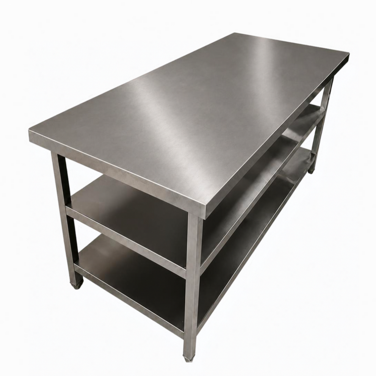 Heavy Duty Stainless Steel Centre Table -  1500x800x900mm - 2 Shelves
