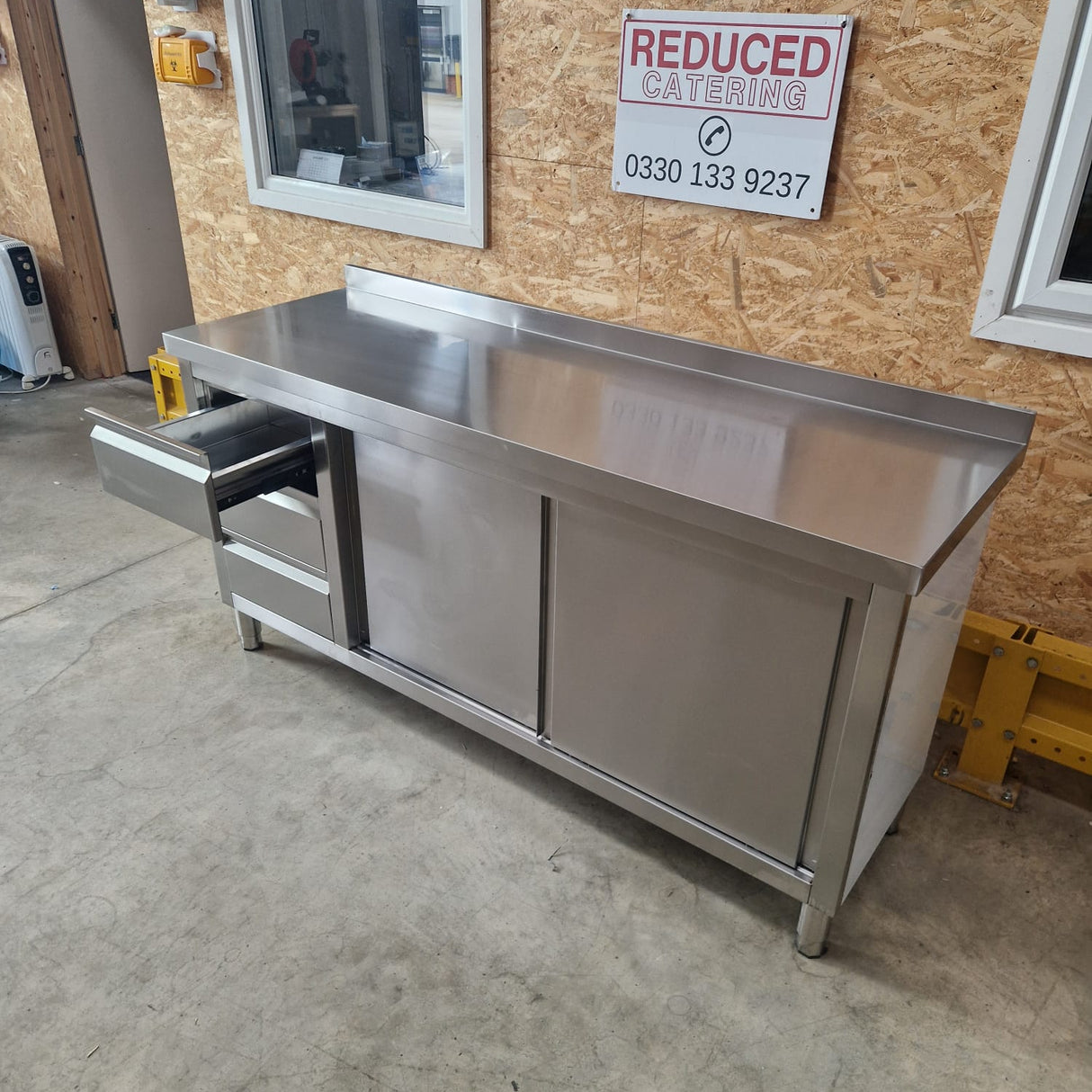 Stainless Steel Cupboard With Drawers - 1800x600mm
