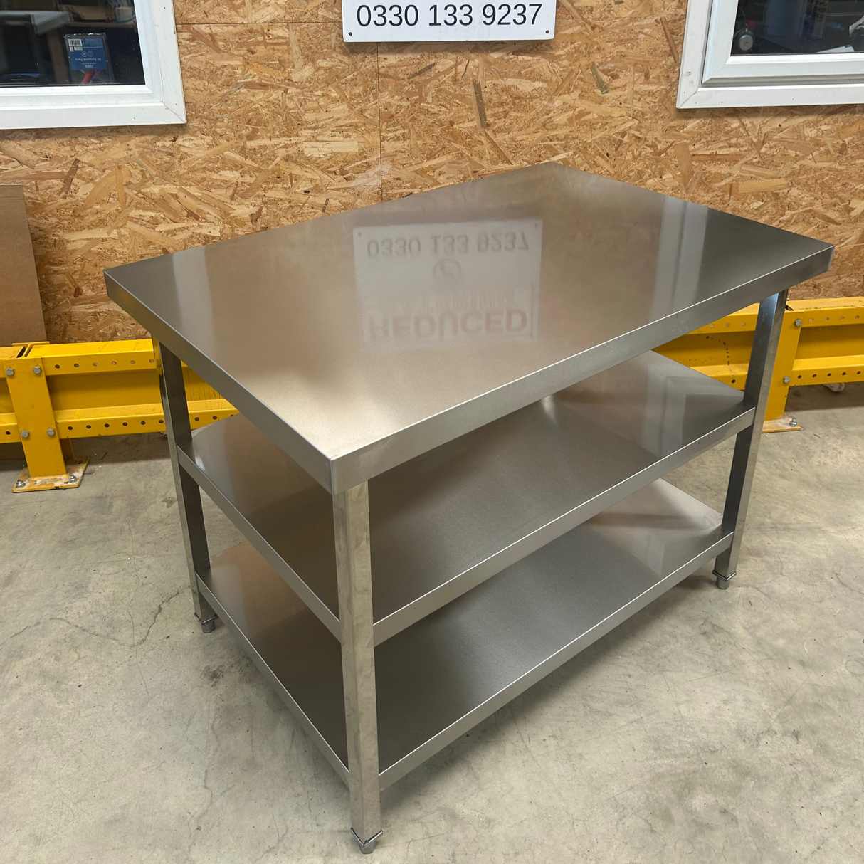 Heavy Duty Stainless Steel Centre Table -  1200x800x900mm - 2 Shelves