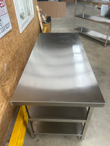 Stainless Steel Centre Table -  1800x800x900mm - 2 Shelves