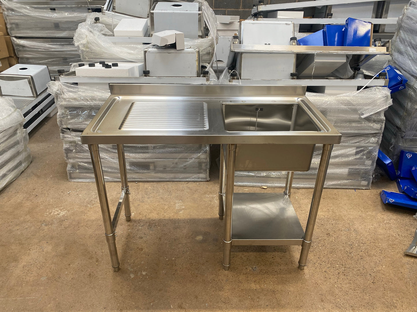 Single Bowl Commercial Sink For Dishwasher- 1200x650x900mm Left Hand Drainer