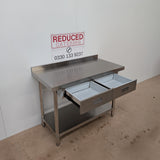 Stainless Steel Table with Drawers - 1200x600mm