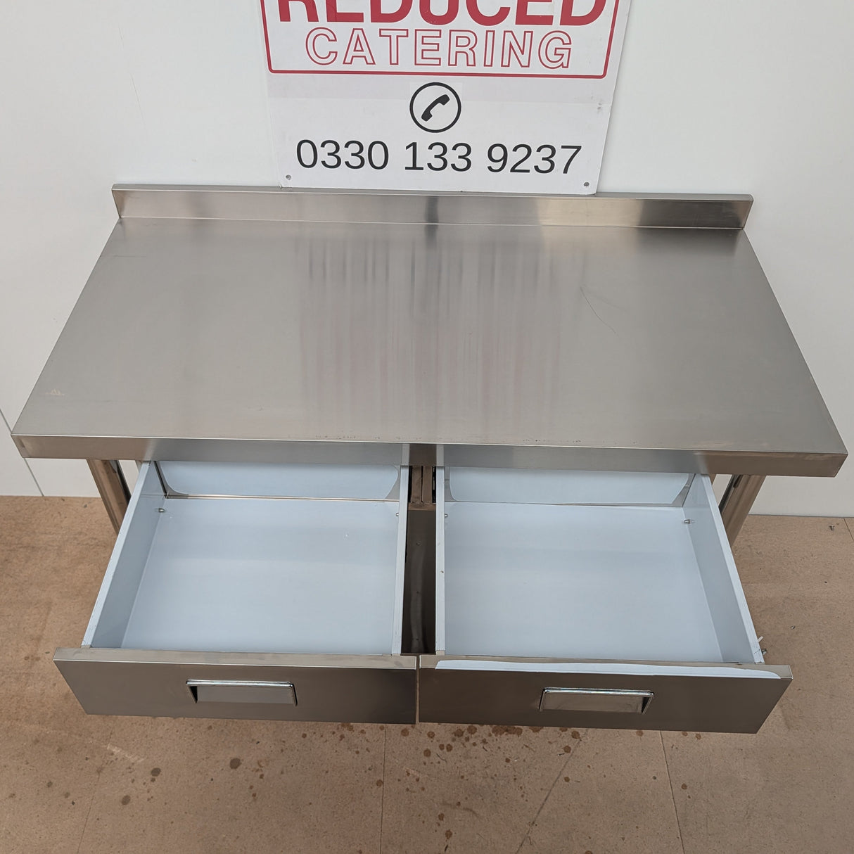 Stainless Steel Table with Drawers - 1200x600mm