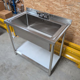 Single Bowl Sink 1000x600x900mm - Large Centre Bowl