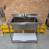 Single Bowl Sink 1000x600x900mm - Large Centre Bowl