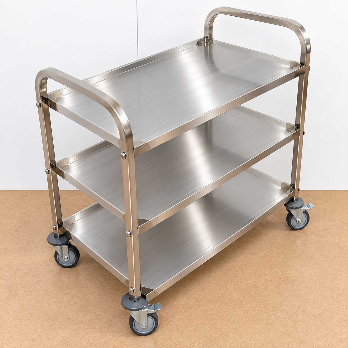 Stainless Steel Serving Trolley - 3 Tier - 950x500x950mm (LxWxH)