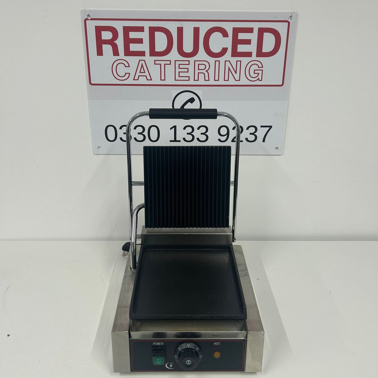 Panini Grill 305*400*210MM Top Grooved, Bottom Flat