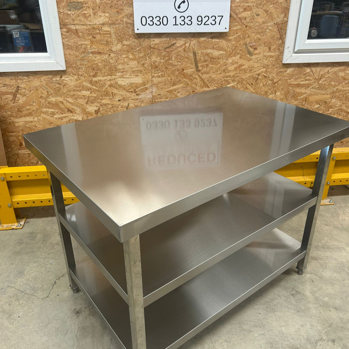 Stainless Steel Centre Table -  1200x800x900mm - 2 Shelves